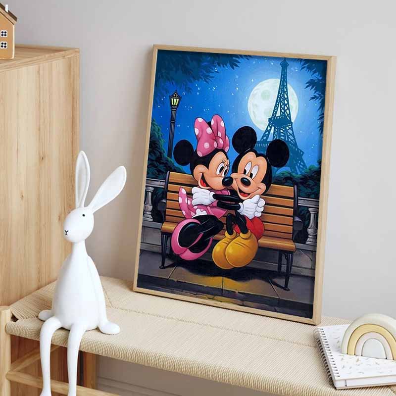 Disney Алмазная живопись Микки и Минни Маус Романтическая лунная ночь Иллюстрация Мультфильм Алмазная живопись Полная алмазная вышивка крестом Сделай сам Подарок Декор для дома