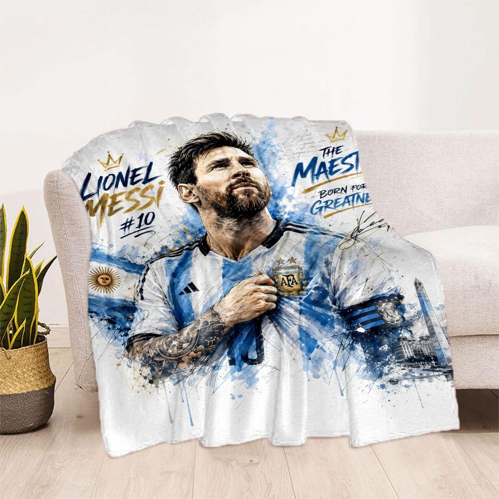 Lionel Messi Argentina Number Ten Blanket Comfortable Perfect For Bed Bedding Picnics Allseason Use Stylish Decor Best Holiday Gift For Friends Family