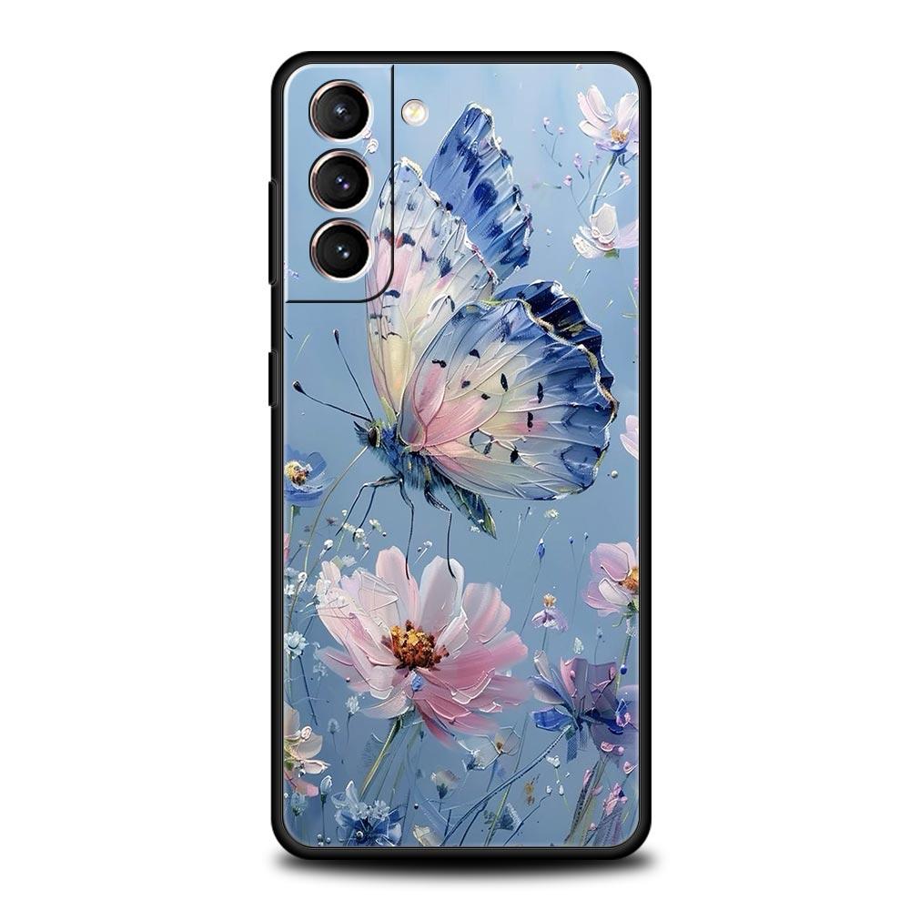 Чехол для телефона с картиной маслом цветов для Samsung Galaxy S25 S24 S23 S22 S20 Ultra S21 FE 5G S10 Plus S10E Мягкий чехол из ТПУ