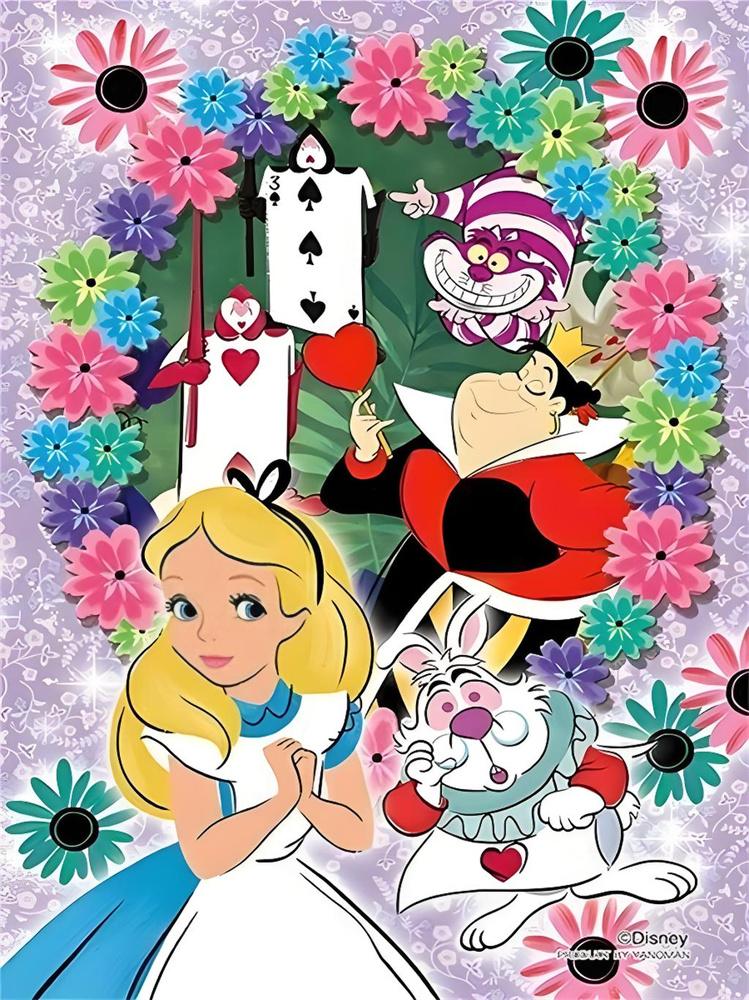 Disney 5D Diamond Painting Alice in Wonderland Decoration DIY Full Diamond Mosaic Inlaid Cross Stitch Set Gift