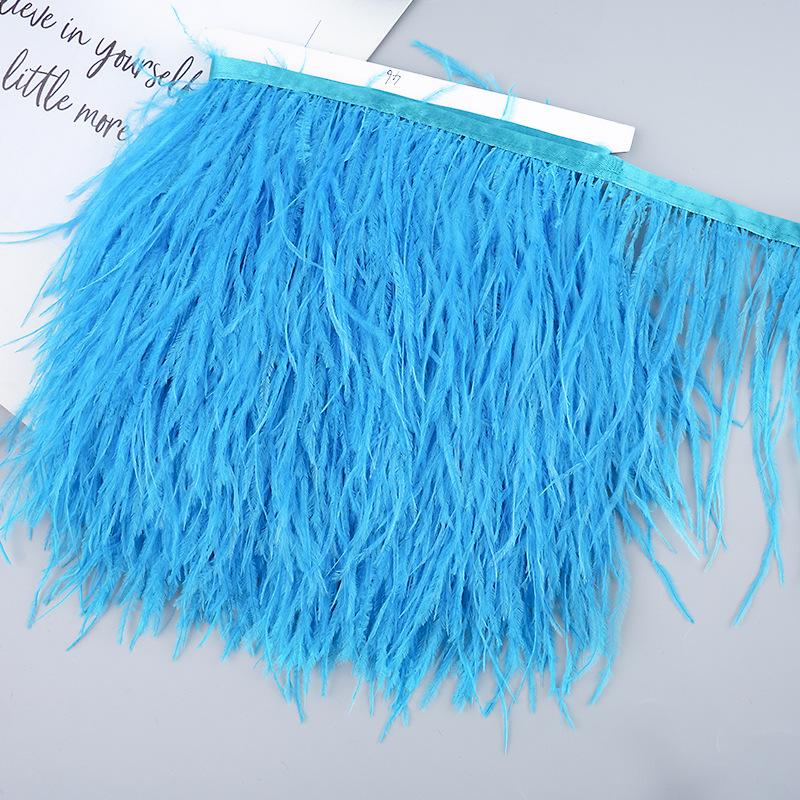 Diy Handmade Accessories Colorful Ostrich Feather Cloth Edge Decorative Accessories Clothing Accessories Wedding Skirt