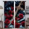 Домашний интерьер Шторы для камеры Мечи Оконные шторы для комнаты 2 Панельные жалюзи Разделение Хэллоуин Украшения Гостиная Кухня
