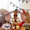 1PC Halloween Dessert Tower Spooky Face Arachnid Gourd 3 Tier Cupcake Display Witch Cap Topped Paper Stand Eerie Festivity