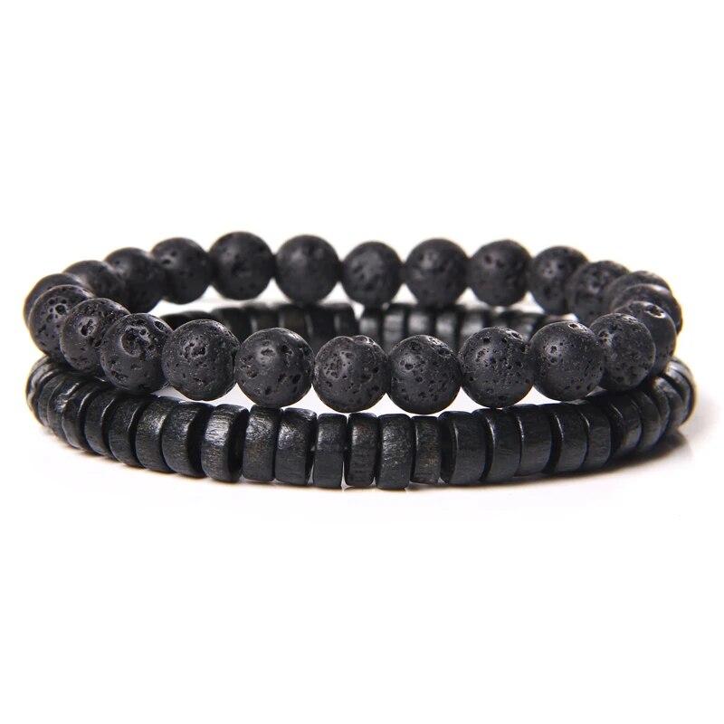 GolbalJew 2 шт. браслет из бисера для мужчин натуральный тигровый глаз гематит обсидиан браслеты из бисера Homme Energy Stretch браслет мужские ювелирные изделия
