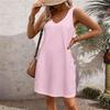 Women'S Casual Sundress With Pockets Summer New Camisole Boho Beachwear Sundress Sleeveless V-Neck Loose Dress 2025