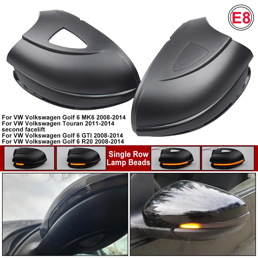 2pcs For Volkswagen VW Golf 6 MK6 GTI R32 08-14 2Pcs Car Dynamic LED Turn Signal Light Rearview Mirror Blinker Indicator