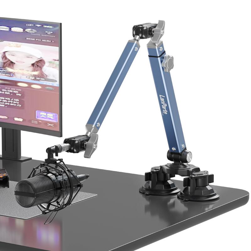 Aluminum Alloy Desktop Mount Microphone Stand Holder Mic Studio Holder Adjustable Microphone Boom Arm Microphone Holder