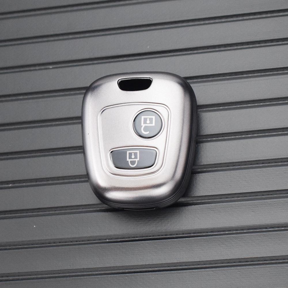 Чехол для ключа автомобиля из ТПУ цвета «оружейный серый» Держатель брелока для Citroen C2 C1 C3 Berlingo Xsara Для Peugeot 206 207 107 307 406 для Toyota Aygo Corolla