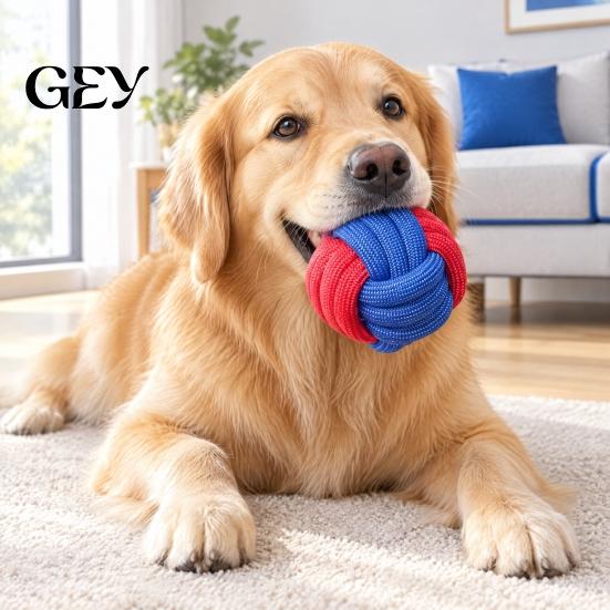 Outdoor Training Gear for Dogs Woven Braided Rope Dog Toy, Durable Cotton Knotted Chew Aggressive Tough Polyester Ropes Interactive Tug-of-War