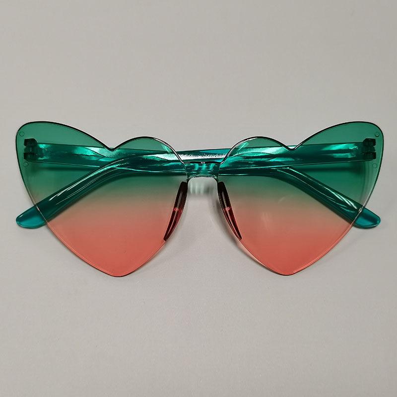 Love Heart Shape Sunglasses Women Rimless Frame Tint Clear Lens Colorful Sun Glasses FemaleGradient Sun Glasses Goggles Travel