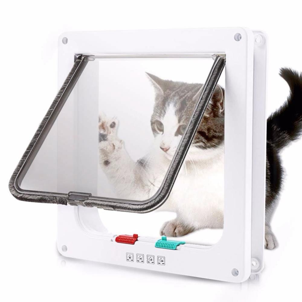 Ways In and Out 4 Sizes for Small Dogs,Cats ABS Material Pet Supplies Flap Door Cat Door Dog Gates