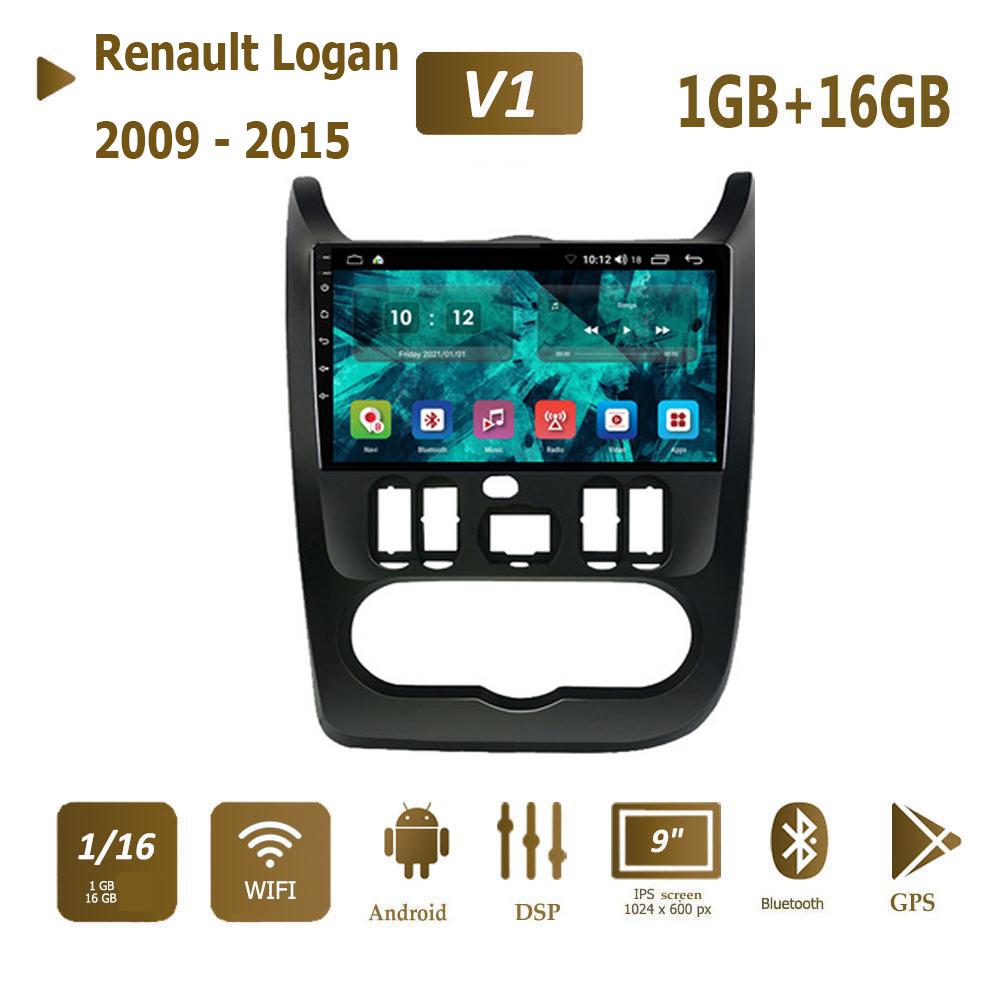 Автомобильное мультимедийное авторадио с Android 2 Din для Renault Logan 1 Sandero Dacia Duster 2009-2015, мультимедийная GPS-навигация Carplay, 2 + 32 ГБ