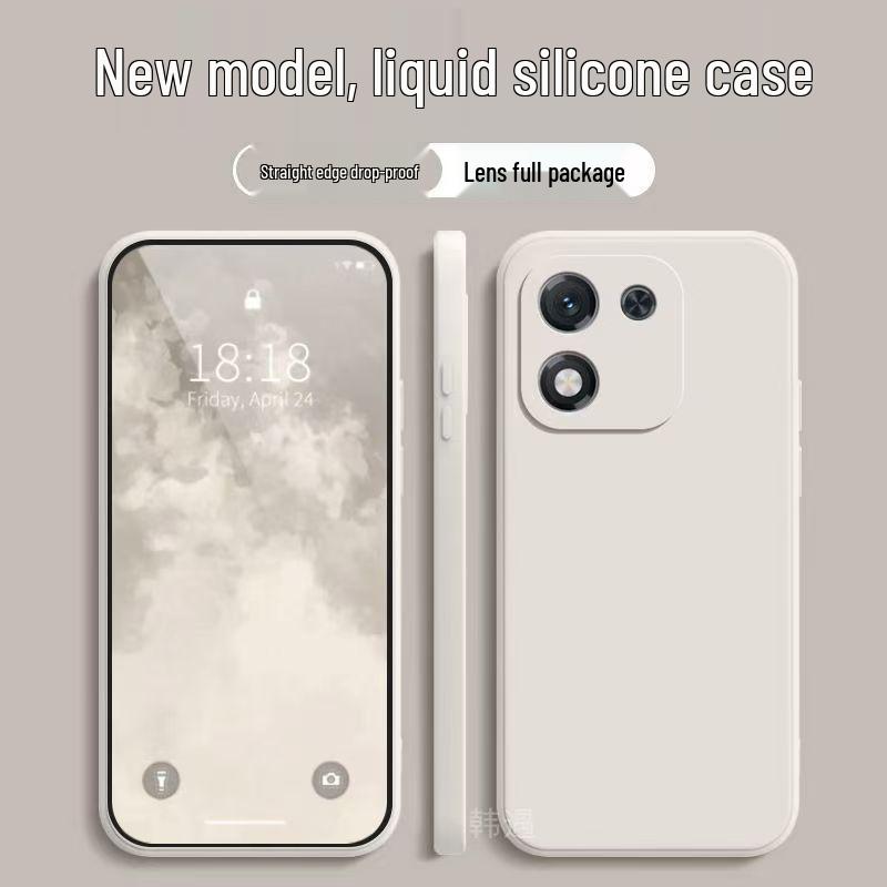 Чехол для Honor X70i: Однотонный, Полное покрытие, Защита от падений, Мягкий корпус, Дизайн с прямыми краями, Новая модель