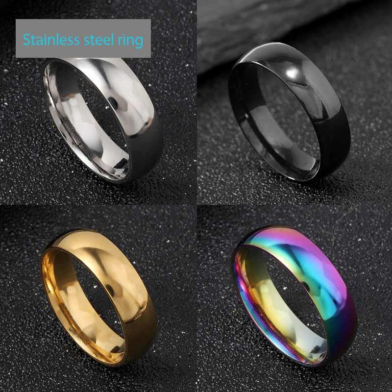 Минималистичное кольцо-ободок из титановой стали с высокой полировкой 6 мм, унисекс, для пары - Не тускнеющее, простое