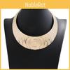 Exaggerated Metal Collar With Geometric Pattern And Electroplate For Gift Ideas
