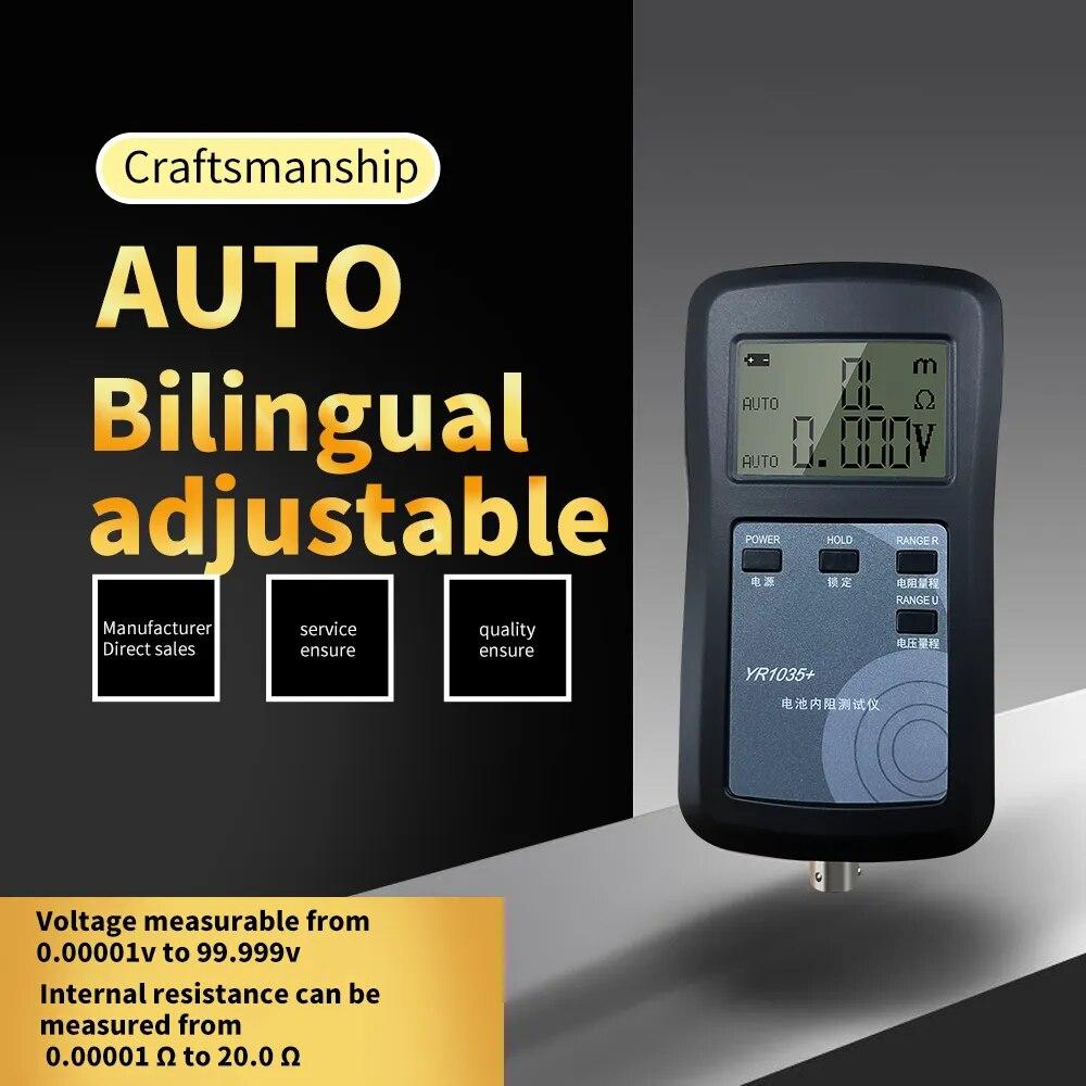 4-проводной YR1035+ анализатор автомобильных аккумуляторов, прибор для проверки внутреннего сопротивления литиевых аккумуляторов, 100 В, тестер для электромобилей 18650