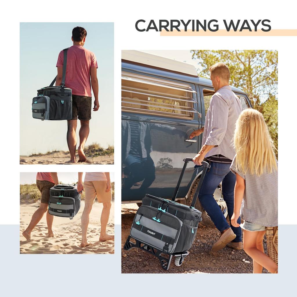 TOURIT 28 л Складной холодильник с легким изолированным холодильником Идеально подходит для улицы и многого другого Колеса, Коробка, Мероприятия, Путешествия, Рыбалка, Шопинг,