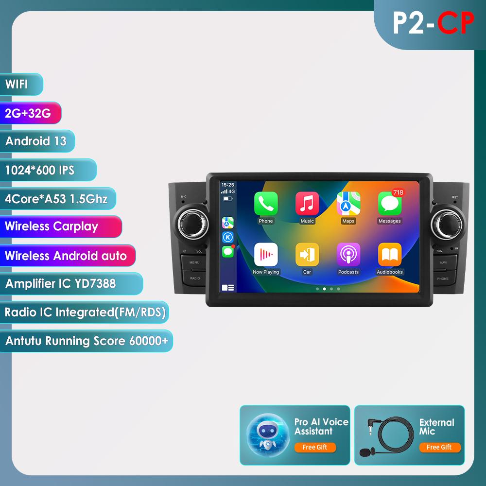 Hizpo Интеллектуальное 2din RDS FM Android Авторадио 7862 для Fiat Grande Punto Linea Автомагнитола Мультимедийный Видеоплеер GPS Навигация Головное Устройство Carplay 4G WIFI