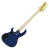 AriaProII Electric Bass SBL Blue Ash Body Maple Neck Rosewood Fingerboard with Soft Case RSB-42AR See-Through 3-Piece