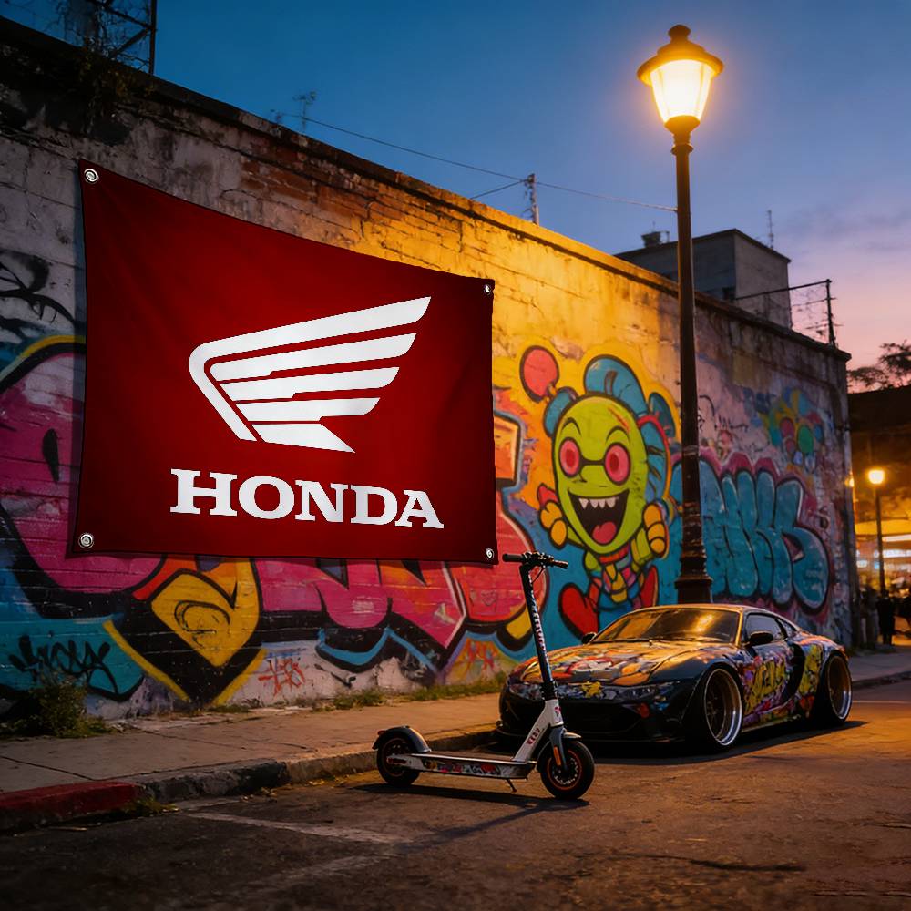 Motorcycle For HONDA Premium Flag 120g Polyester Eco Friendly Print Waterproof Wear Resistant Home Party Decor Banner TT5