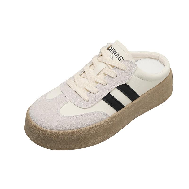 Женская обувь Baotou Тапочки Женская летняя верхняя одежда Толстая подошва Каблук без каблука Полутапочки Женские дизайнерские туфли Zapatillas De Mujer