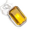 Citrine Gemstone 925 Sterling Silver Jewelry Pendant 1.77"