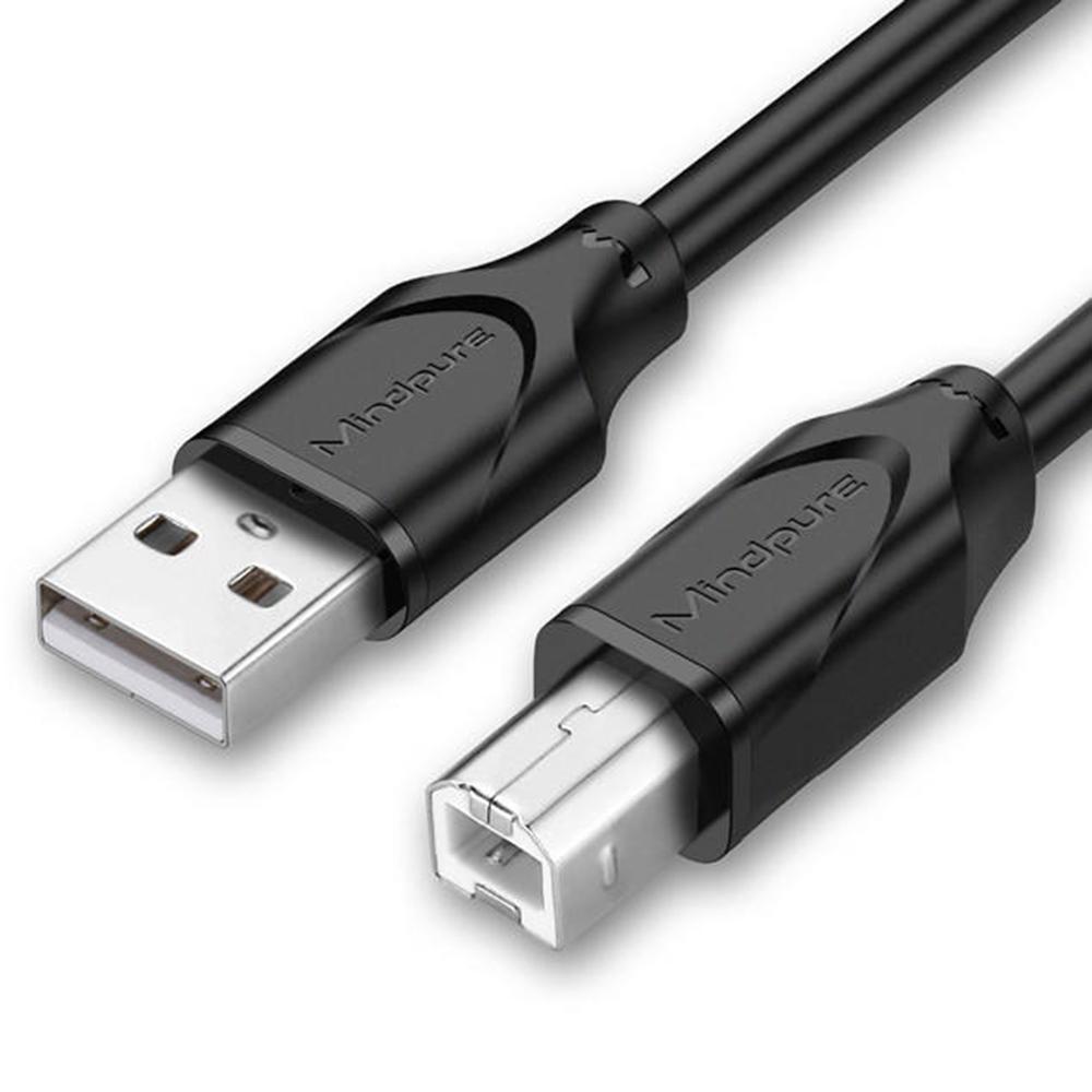 MINDPURE US002 1m USB2.0 Male to Square USB Type-B Male Printer Cable Computer Printing Connection Cord
