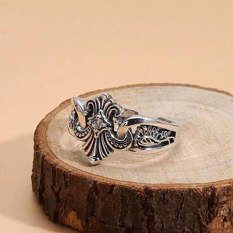 Adjustable Anchor Ring Men Women Punk Hip Hop Vintage Finger Stylish Geometric Jewelry Accessory