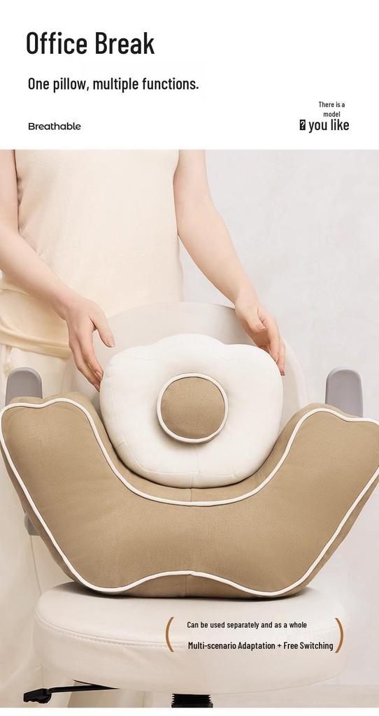 Ergonomic Lumbar Support Pillow for Office Chair and Workstation - for Sitting or Lying Down