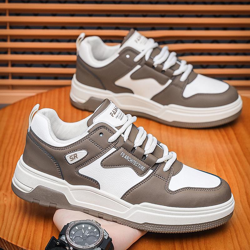 Горячие мужские кроссовки, модные, с круглым носком, мужская повседневная обувь, роскошные кожаные, износостойкие, удобные, кроссовки для бега на открытом воздухе, мужские