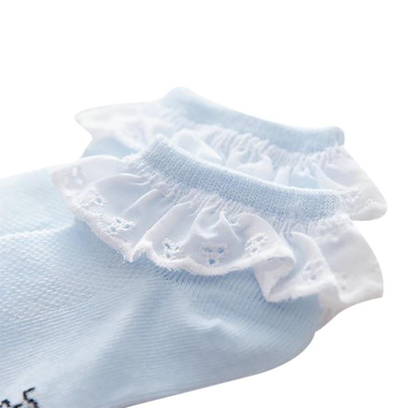 Носки для девочек, милые кружевные носки принцессы с оборками, удобные тонкие повседневные детские носки