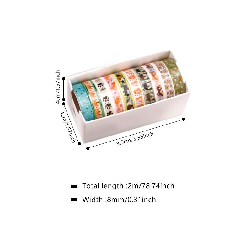 10 шт./компл. золотая фольга, бронзовая лента Васи, милая малярная лента, декоративная клейкая лента, наклейка для скрапбукинга, канцелярские принадлежности «сделай сам», наклейка