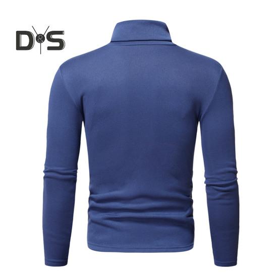 Spring Autumn Men Fitness Top Slim Fit High Collar Stretchy Long Sleeves Solid Color Pullover Fitness Sport Top Winter Bottoming Clothes