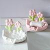 Керамическая мыльница "Тюльпан" со сливом Нескользящий Цветочный держатель для мыла Креативная полка для хранения для раковины в ванной Декоративный аксессуар для дома