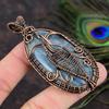 Aquamarine Gemstone Copper Wire Wrap Jewelry Pendant 3.07