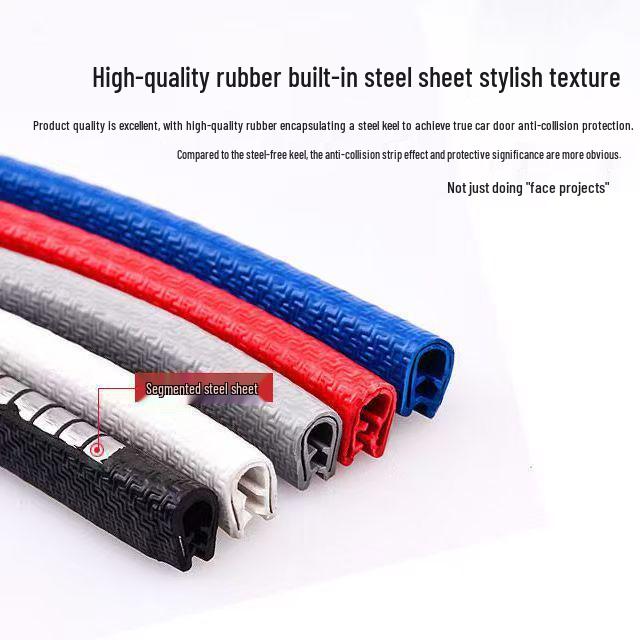 Универсальная защитная полоса для кромки двери автомобиля - Защита от столкновений, устойчивая к царапинам резиновая накладка