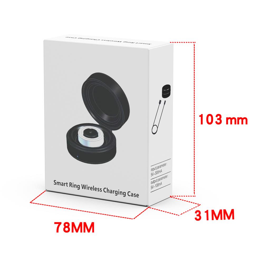 Беспроводной умный кольцевой зарядный кейс для Oura Ring Gen 4, зарядная станция, портативный зарядный бокс с USB-C кабелем, зарядный кейс