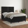 3142967 vidaXL Divan Bed with Mattress Black 140x200 Cm Velvet