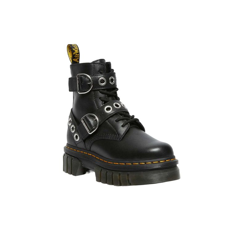 Dr. Martens Leather Metal Buckle Short Martin Boots Women boots Black 27356001