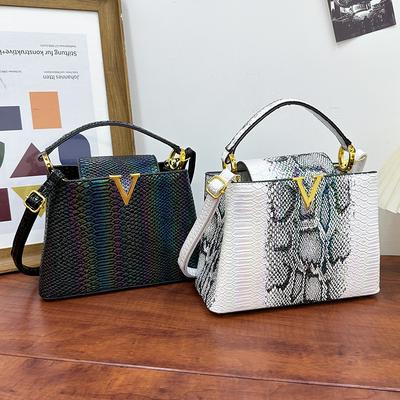 Новая высококлассная сумка Capu V с узором змеи, портативная, на плечо, женская