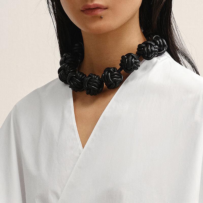 LESS 2025 Autumn V-Neck Long Loose Shirt