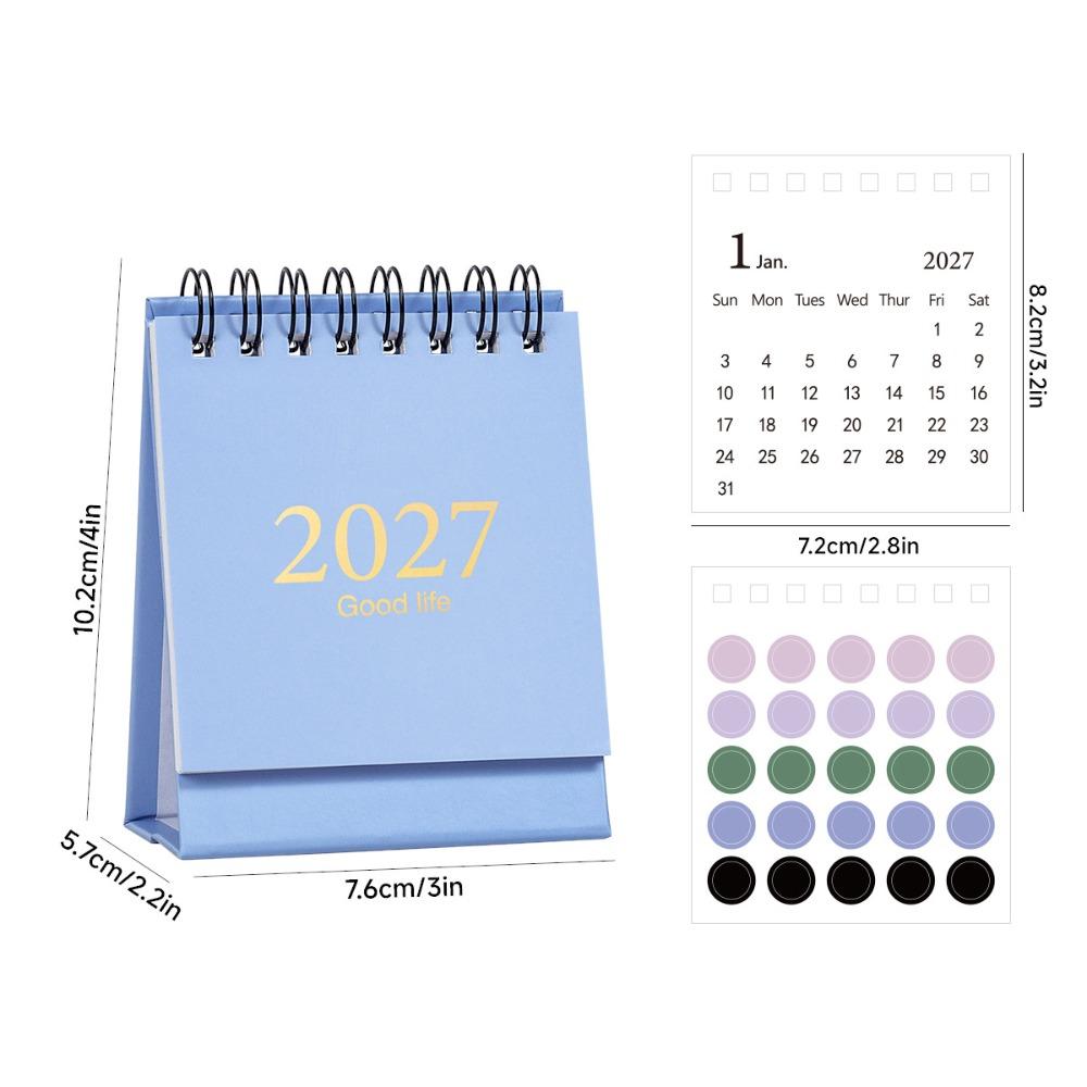 English Calendar Monthly Calendar with Sticker Desktop Calendar Premium Desk Flip Calendar Home