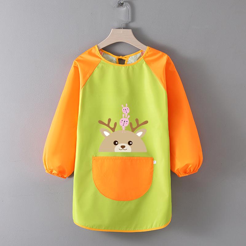 Детский водонепроницаемый художественный фартук с логотипом - Двусторонний фартук для рисования и еды