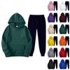 Mens Hooded Sports Tracksuit Unisex Two-Piece Running Outfits Long Sleeve Pullover Hoodies Sweatshirt+Sweatpants Set