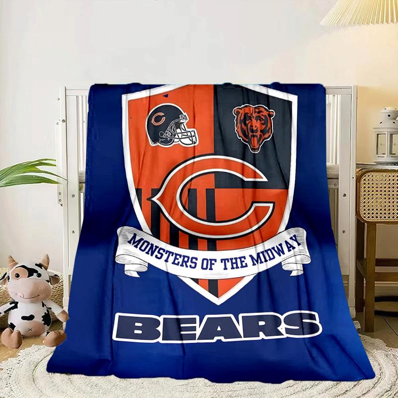 Chicago Bears Portable Blanket/Soft Blanket Bedding Blanket Suitable for Travel Camping Living Rooms Offices Sofas Fan Gifts