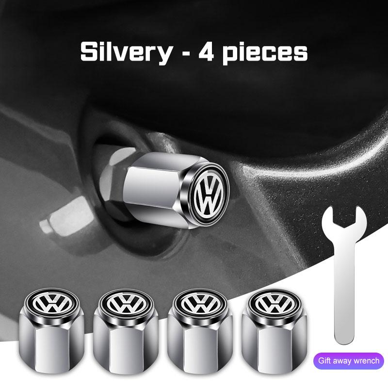 4Pcs Car Styling Wheel Tire Valve Caps Tyre Stem Cover Waterproof Accessories For VW Polo Golf MK4 Passat Tiguan Arteon Touareg zj3