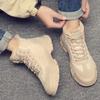 Мужские кроссовки, зимняя мода, высококачественные рабочие ботинки, уличные высокие ботинки на толстой подошве, плюшевые, теплые, повседневные, хлопковые туфли