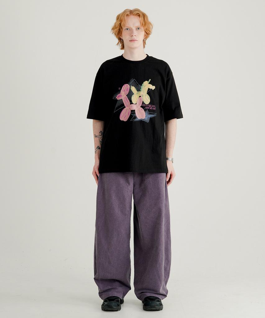 WV PROJECT Turn-Dyed Like Linen Elastic Waist Pants Deep Purple Jnlp7717