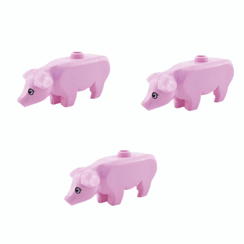 MOC Кубики Игрушки Модель Ферма Строительные блоки Крупный рогатый скот Лошадь Повозка Транспорт Огород Цветок Растение Фрукт Поле Дерево Животное