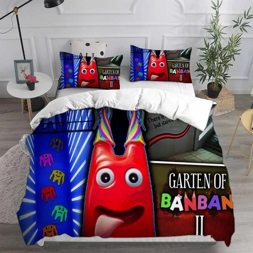 3D Игровой Набор Постельного Белья Garten of Banban Пододеяльник Полный Queen King Размер Наволочка Постельное Белье Печатный Комплект Постельного Белья Взрослый Ребенок Односпальный Twin